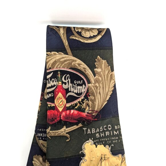 Tabasco Brand Gulf Shrimp Men Silk Necktie Standard 59 Inch WPL 4075 - Picture 4 of 7